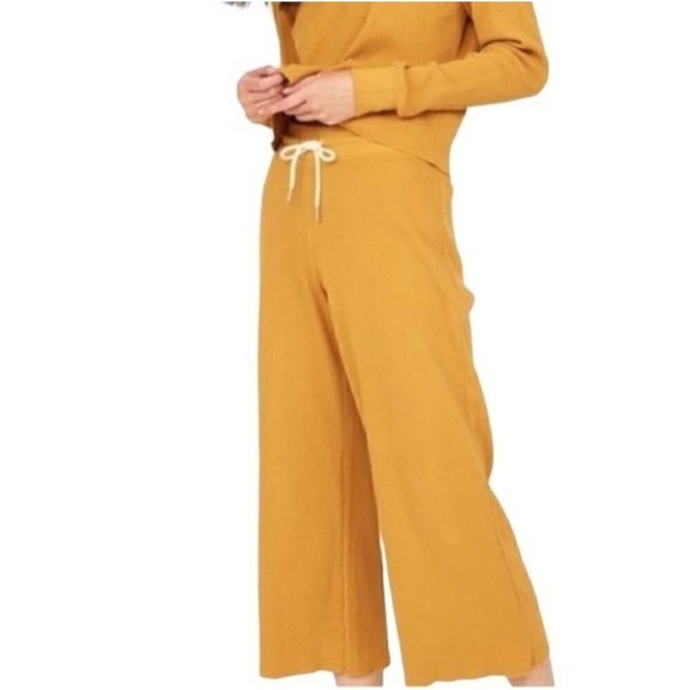 NEW MATE the Label RARE Yellow Organic Thermal Wide Leg Pant - S